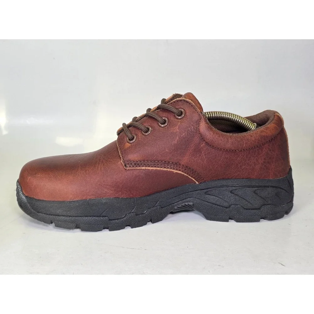 SR Max Work Shoes Men's Size 8 M Brown Leather Slip Resistant Lace Up Steel Toe